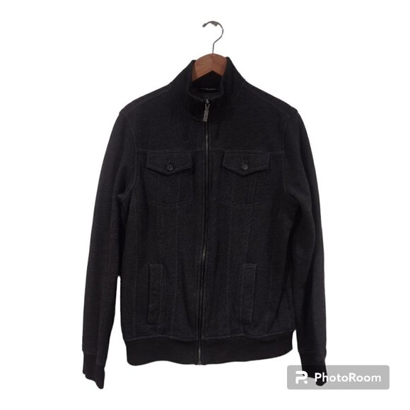 Marc Anthony Gray Bomber Style Zip Up Jacket Size Medium - Picture 2 of 11